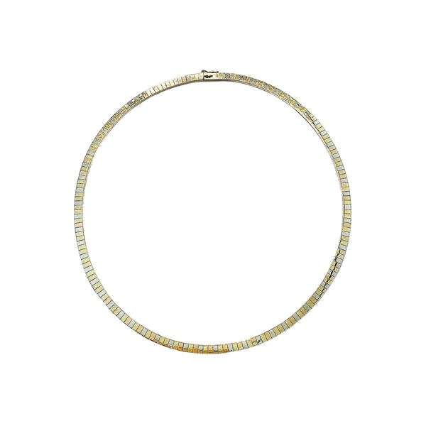 Necklace with links in yellow, white and rose gold  (The eighties)  - Auction Antique, Modern and Design Jewelery Auction - Curio - Casa d'aste in Firenze