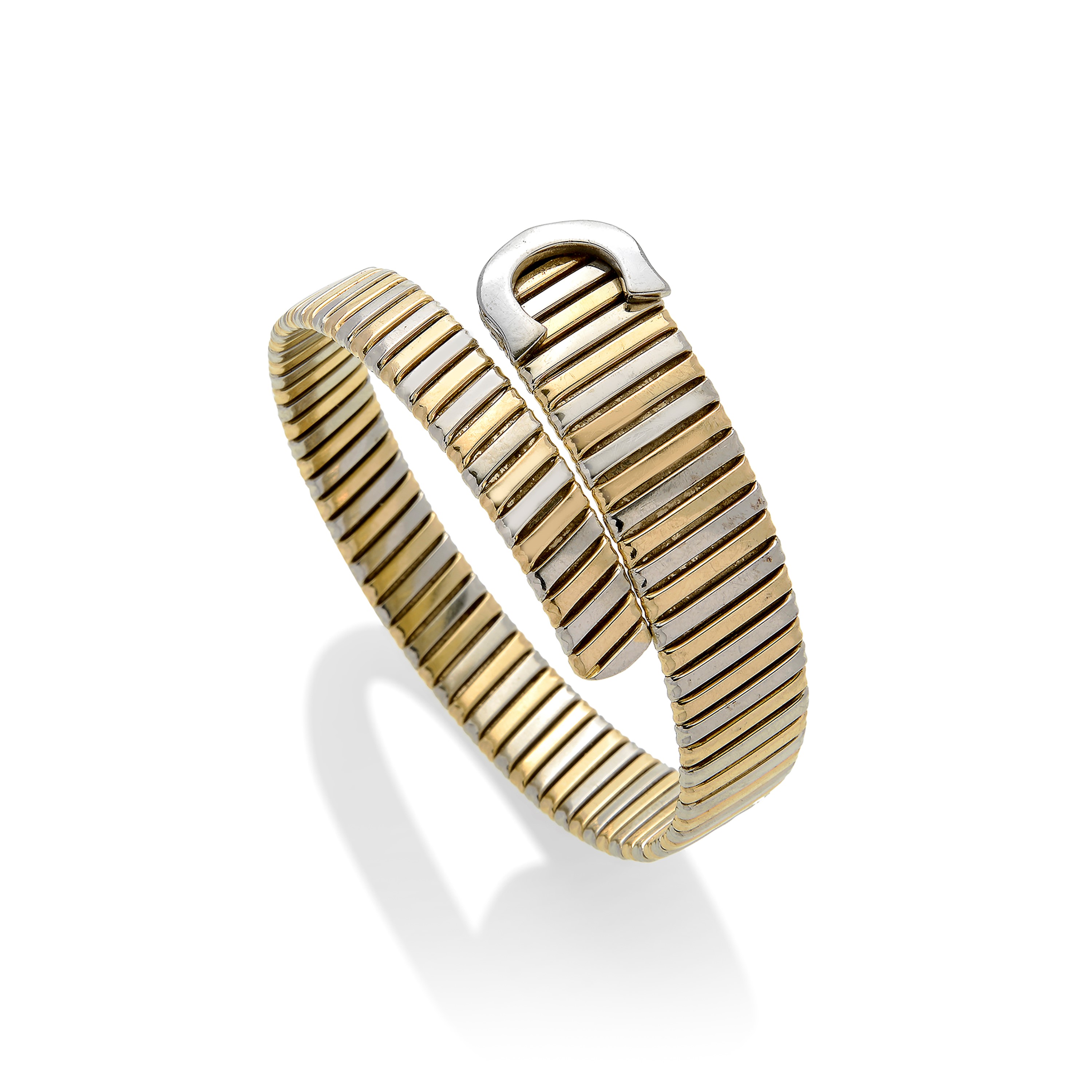 Bracciale Semirigido Contrariè in Oro Bianco e Oro Giallo
