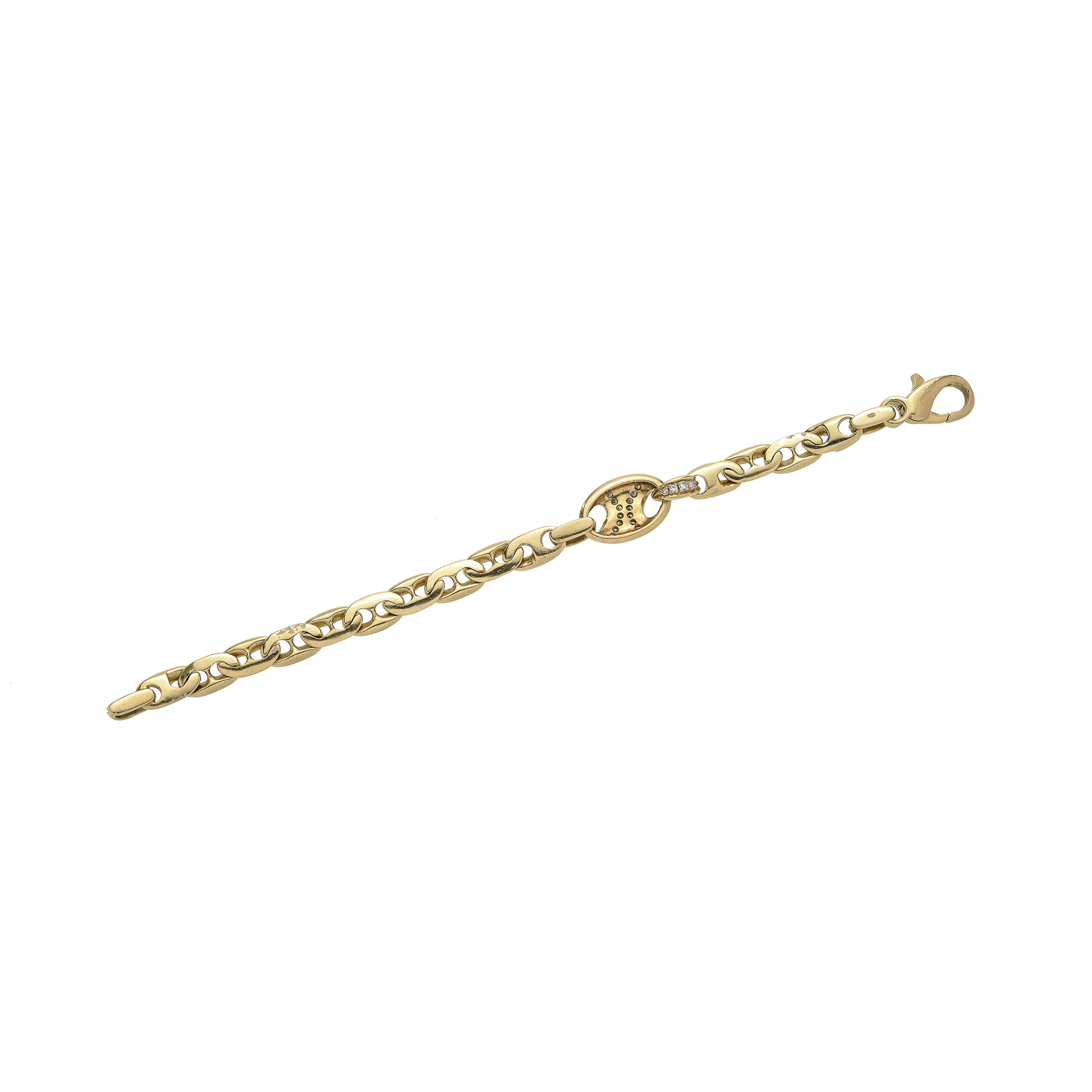Braccialetto a Maglie in Oro Giallo e Diamanti