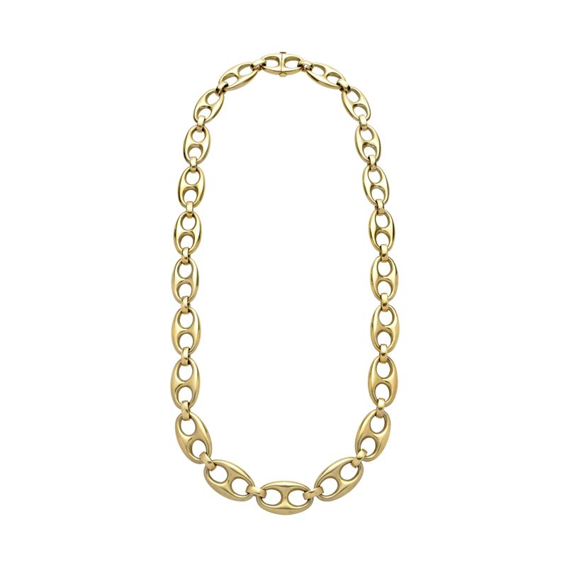 Grande catena a maglie marine in oro giallo