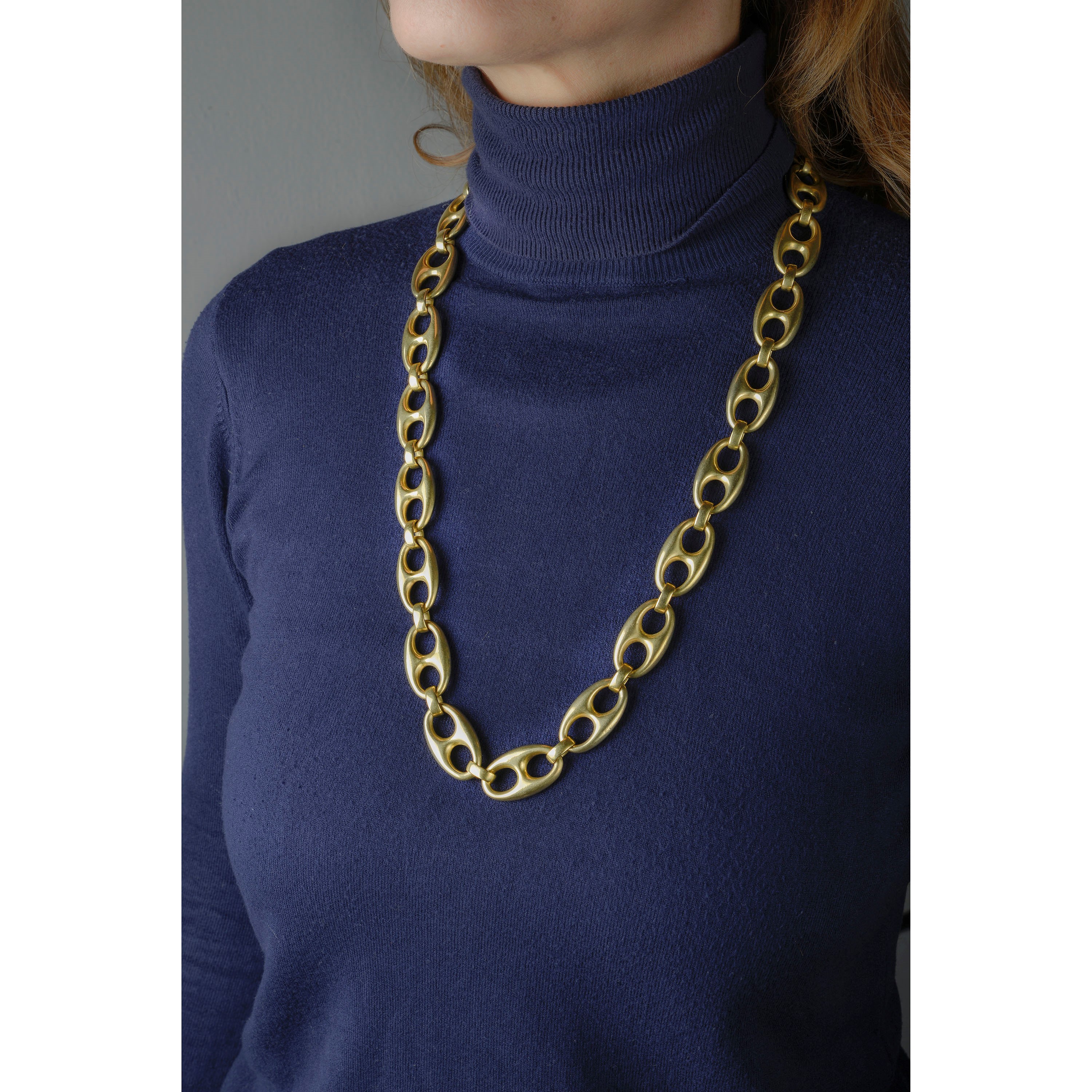 Grande catena a maglie marine in oro giallo
