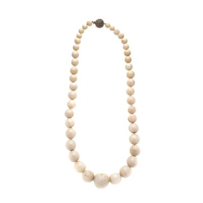 Collana in Corallo Bianco, Oro, Argento e Rubini