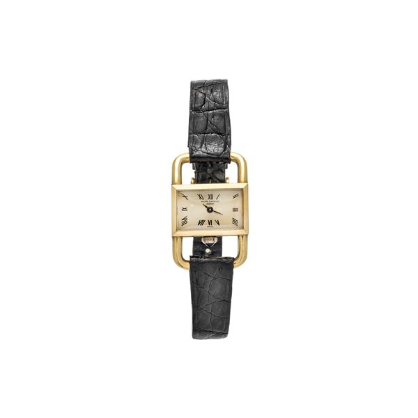 BAUME &amp; MERCIER : Padlock wristwatch in yellow gold  (70's)  - Auction Antique,  [..]