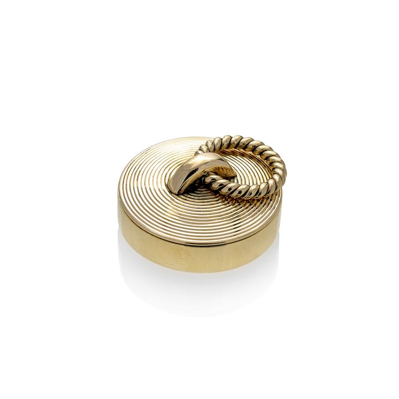 Scatolina portapillole in oro giallo 14 kt