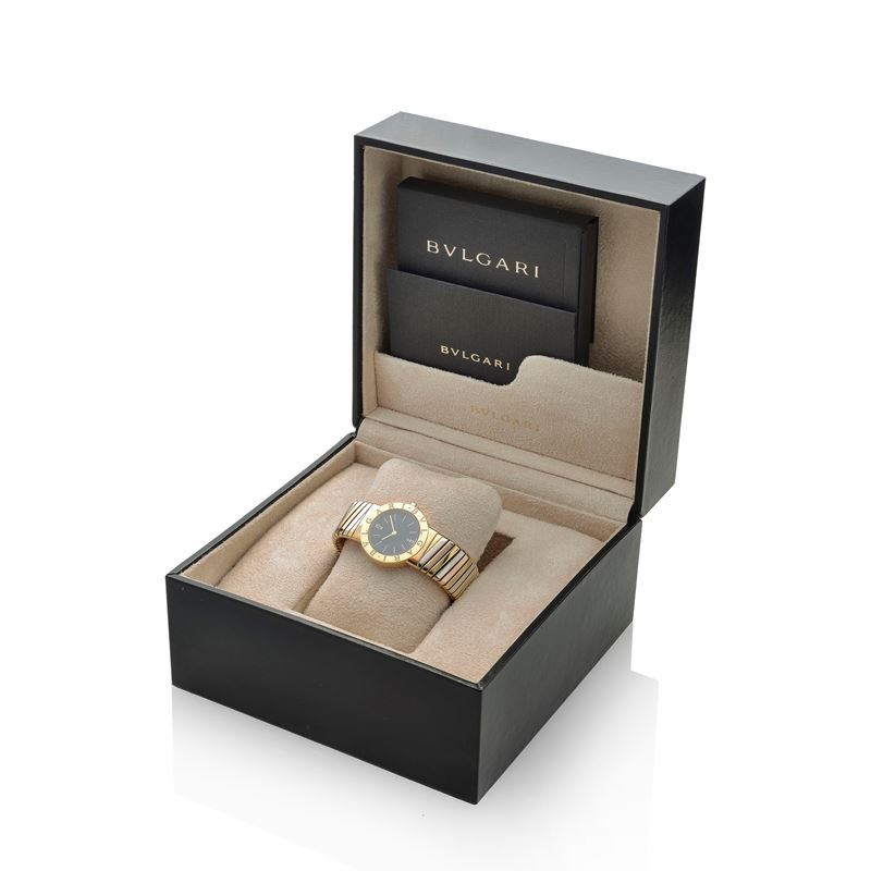 Bulgari - Orologio da Polso in Oro Giallo, Bianco e Rosa, Tubogas, Ref. Bb262t