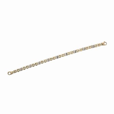 Bracciale a Maglie Geometriche in Oro Giallo e Oro Bianco