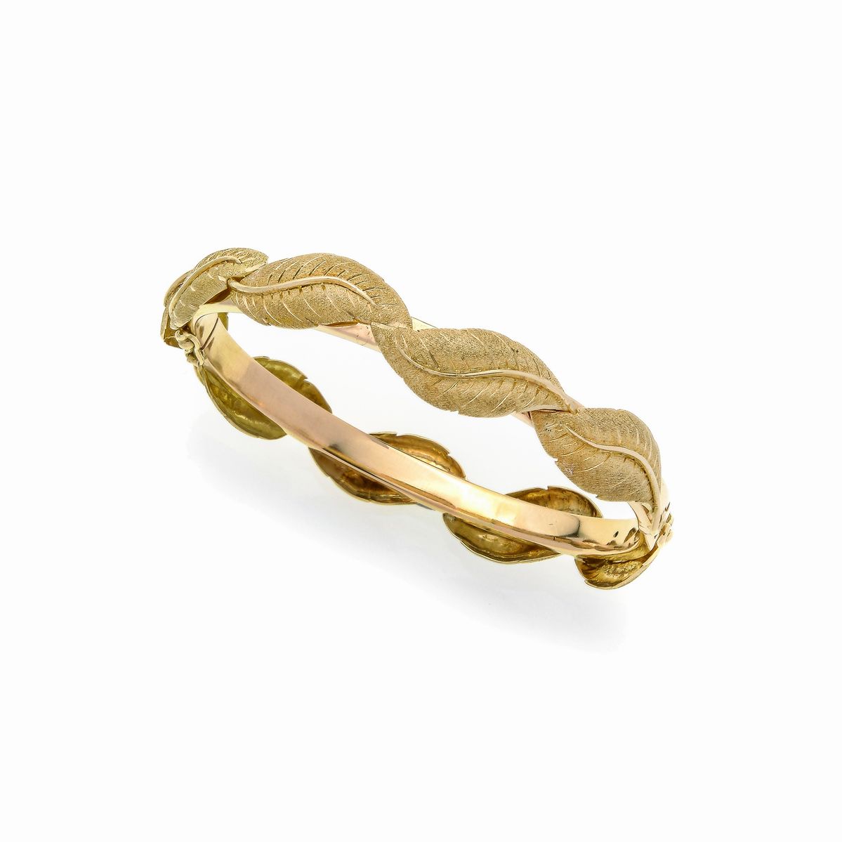 Bracciale rigido Foglie in oro giallo