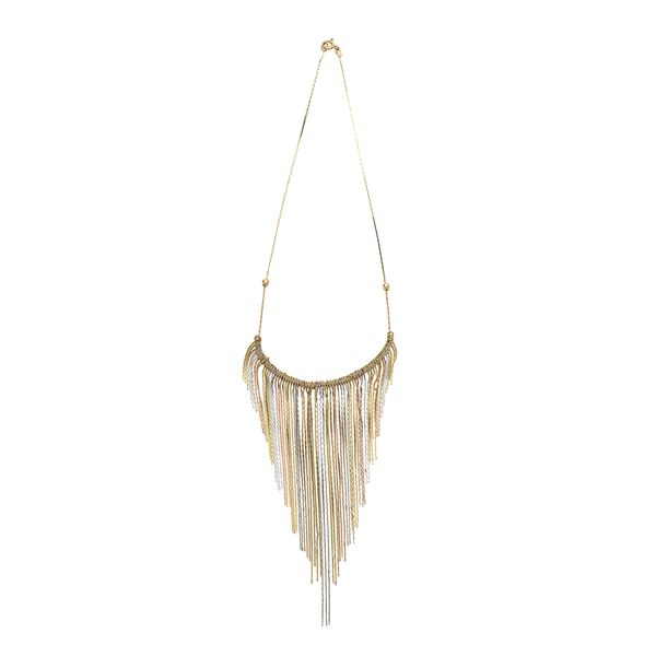 Necklace in yellow gold, white gold and rose gold  (Seventies)  - Auction Antique, Modern, Design Jewelery and Bijoux Auction - Curio - Casa d'aste in Firenze