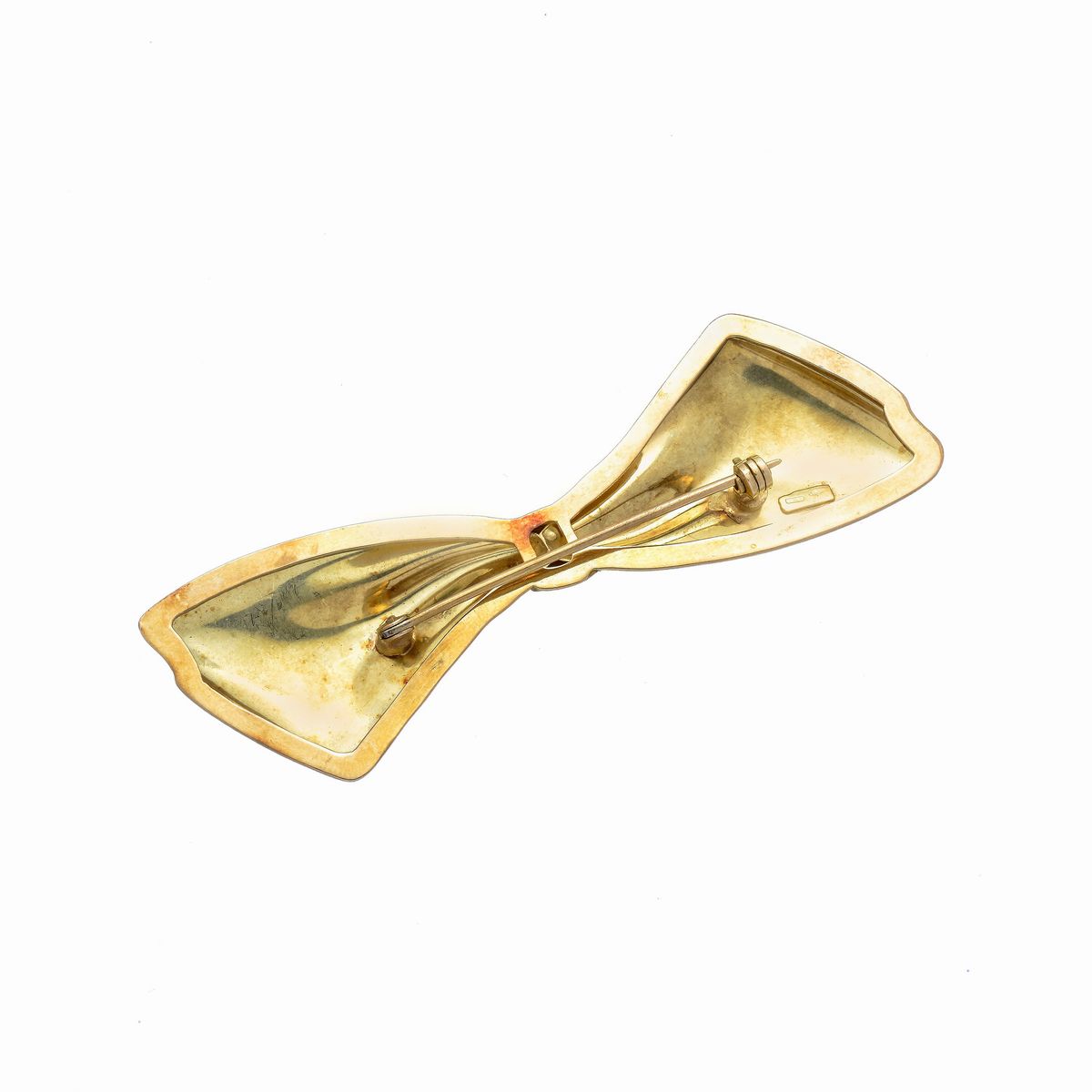 Grande Spilla Fiocco in Oro Giallo Satinato