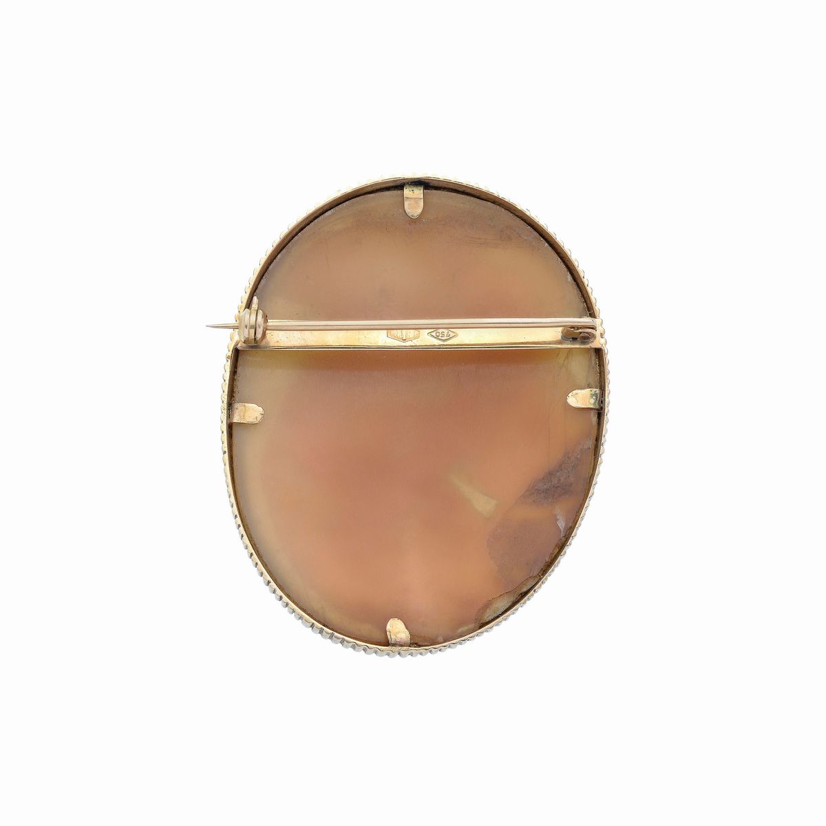 Cammeo in conchiglia e oro giallo Leda e il Cigno