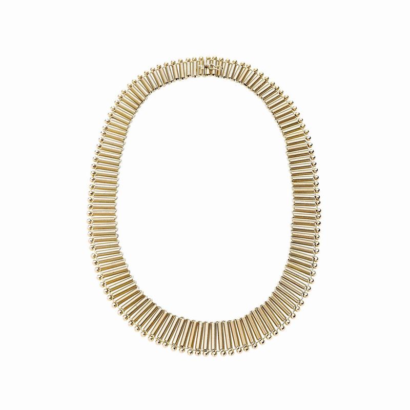 Girocollo in oro giallo a maglie tubolari