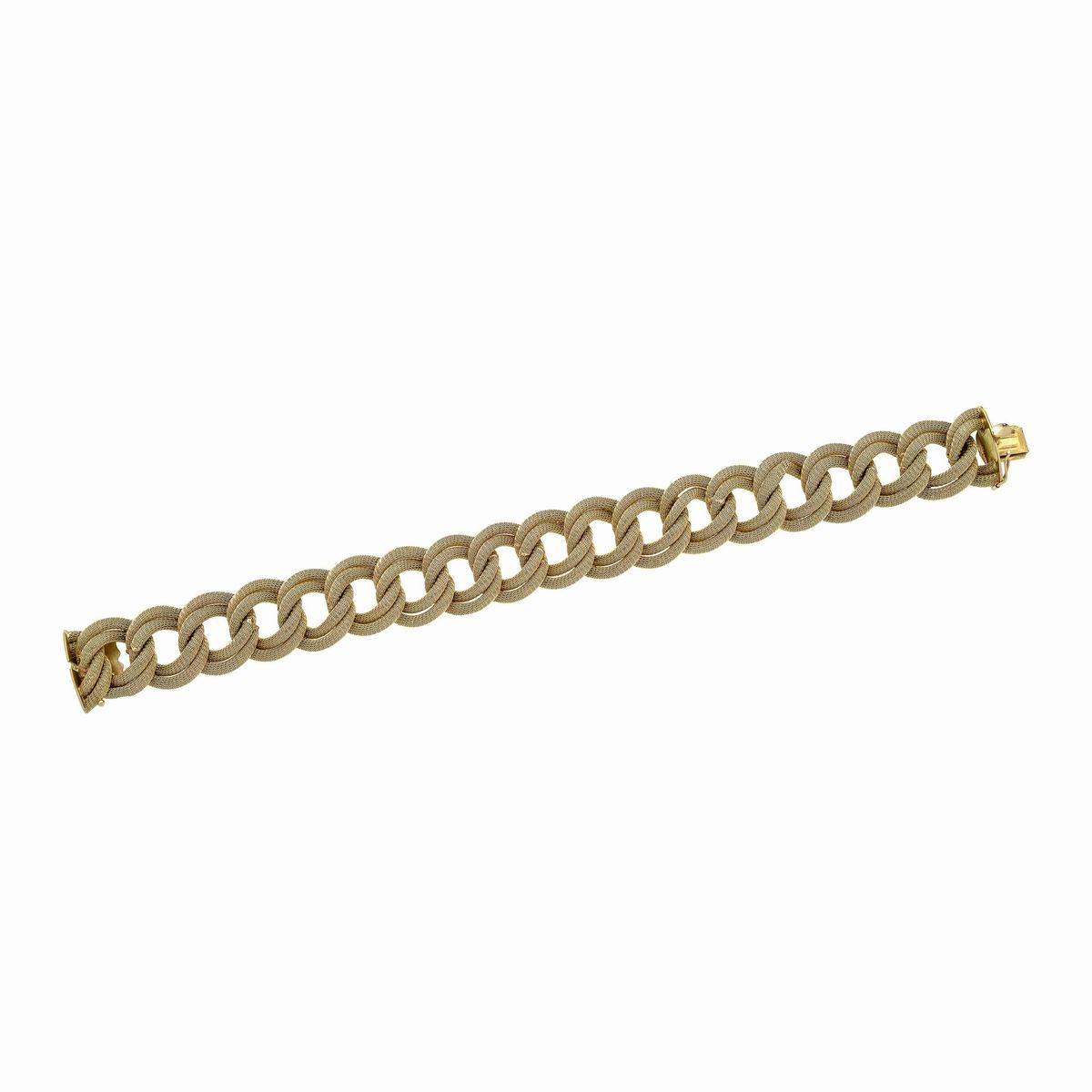 Bracciale in oro satinato a maglie intrecciate