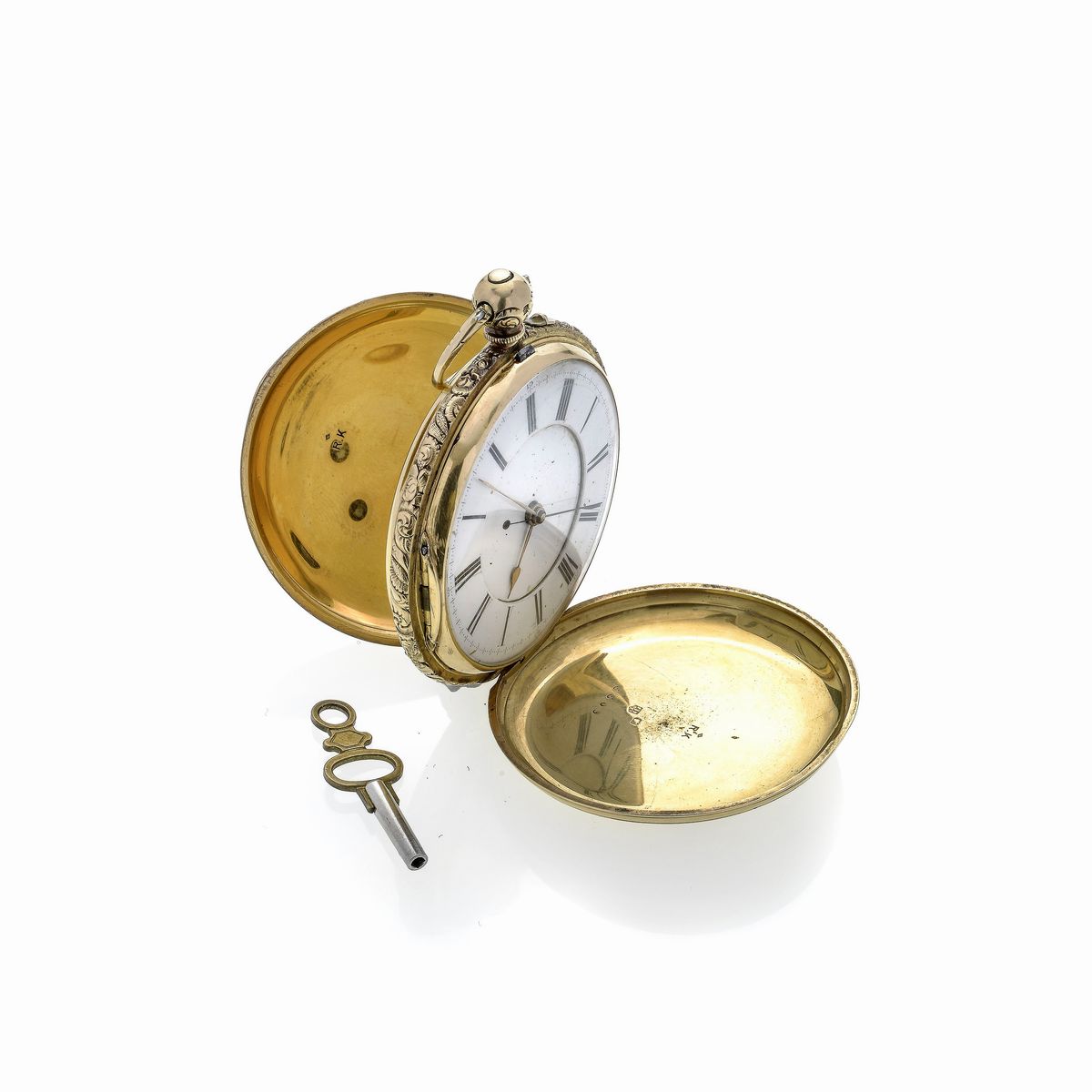 Orologio da Tasca con Doppia Cassa in Oro Giallo 18 Kt