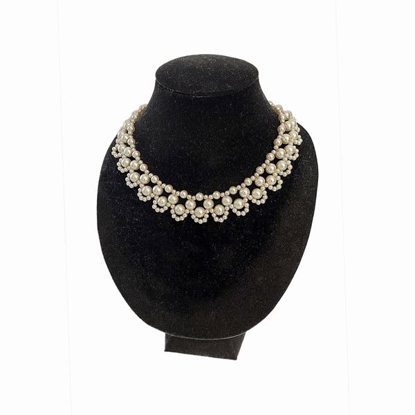 Girocollo Bijoux a colletto in perle e metallo