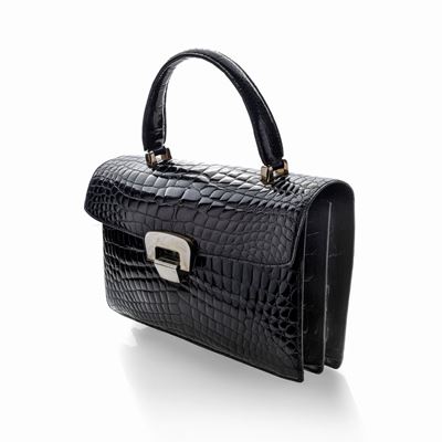 Borsa a Mano in Coccodrillo Nero