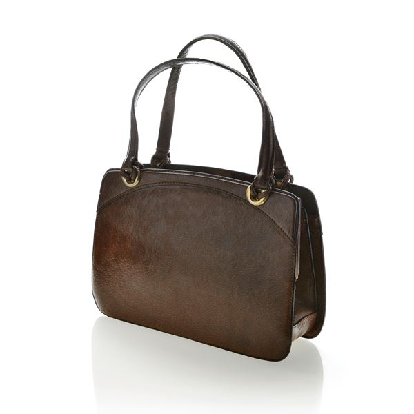 GUCCI - Borsa a mano in pelle di cinghiale marrone
