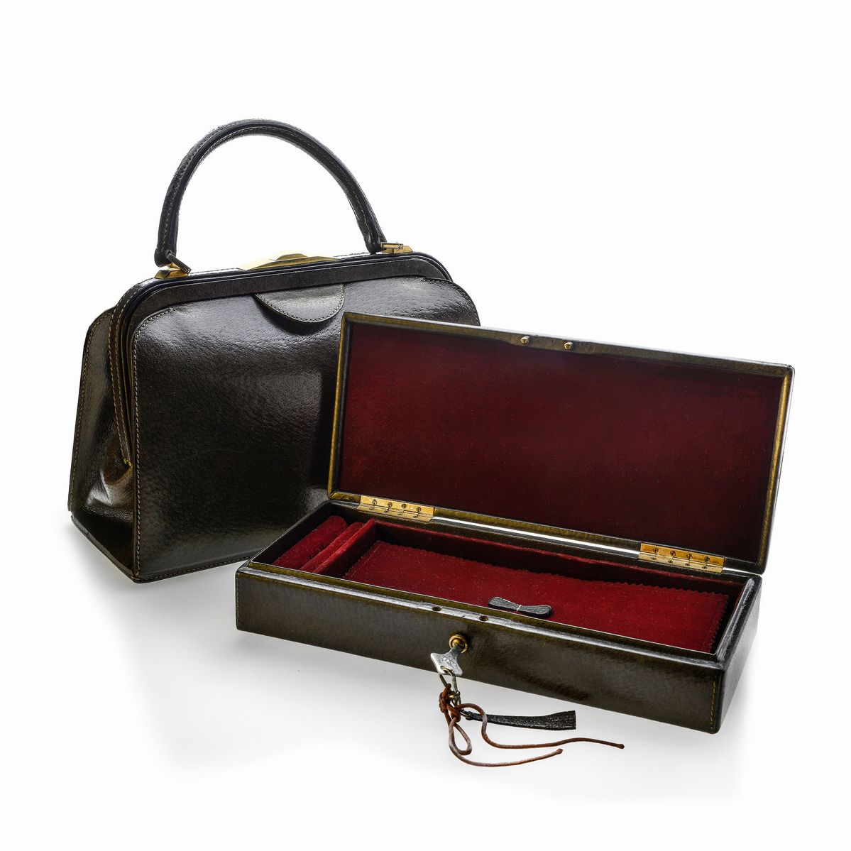 Gucci - Borsa a Mano, con Porta Gioie in Cinghiale Marrone Testa di Moro