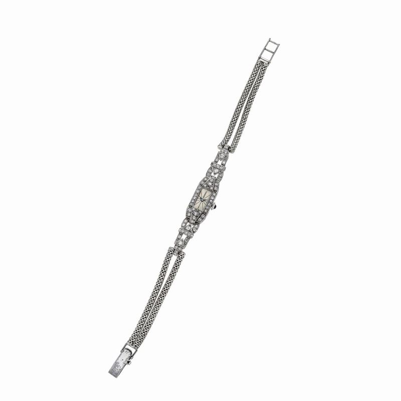 Orologio da signora in oro bianco e diamanti