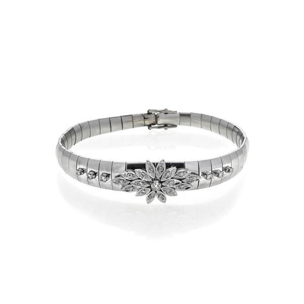 Bracciale in oro bianco e diamanti