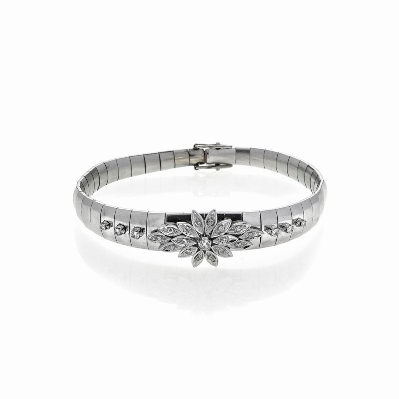 Bracciale in oro bianco e diamanti
