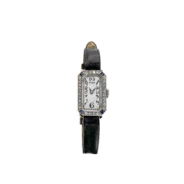EBEL - Orologio per signora in platino, diamanti e zaffiri