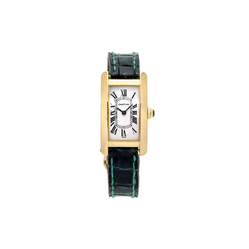 Orologio da polso da signora in oro giallo Tank Americaine