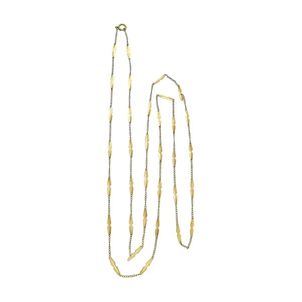 Long 750 yellow gold watch chain