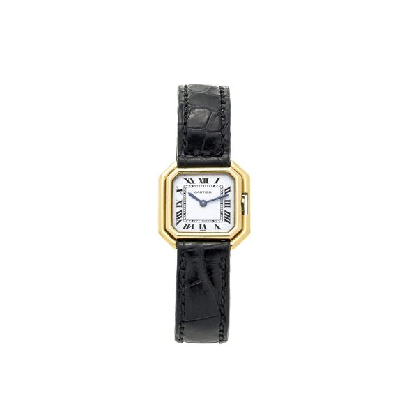 CARTIER - Ceinture wristwatch in 18 kt yellow gold