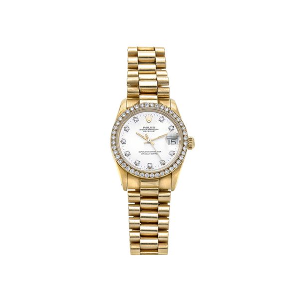 ROLEX - 18kt yellow gold wristwatch Rolex Oyster Perptual Date Just Ref. 68278