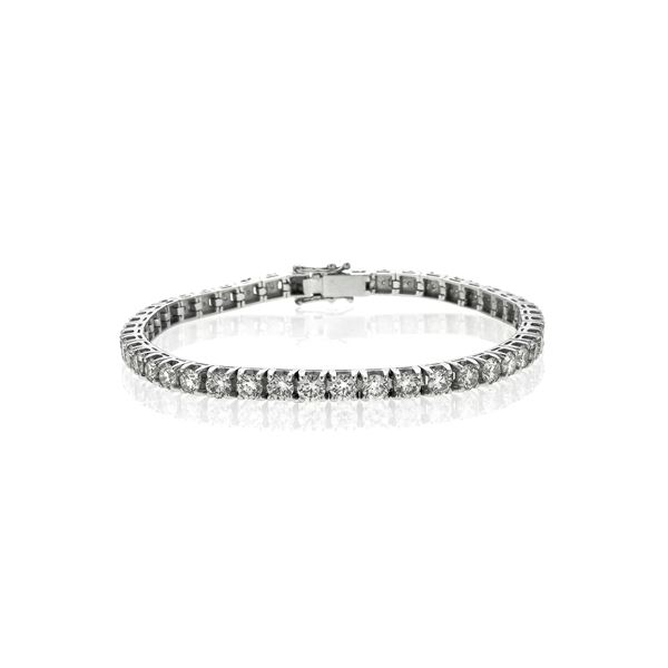 Bracciale tennis in oro bianco 18 kt e diamanti