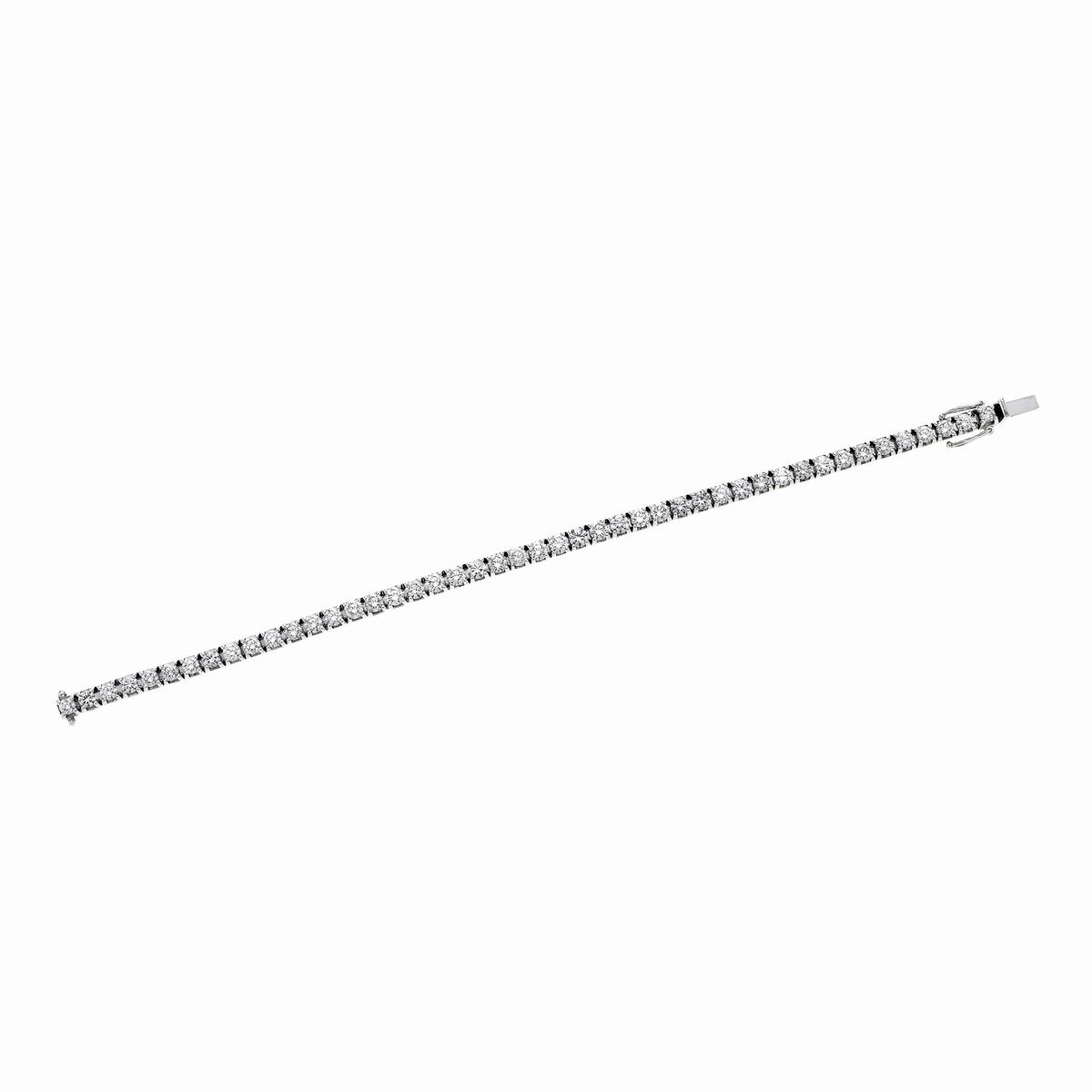 Bracciale tennis in oro bianco 18 kt e diamanti