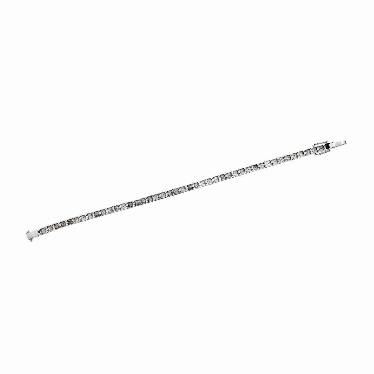 Bracciale tennis in oro bianco 18 kt e diamanti