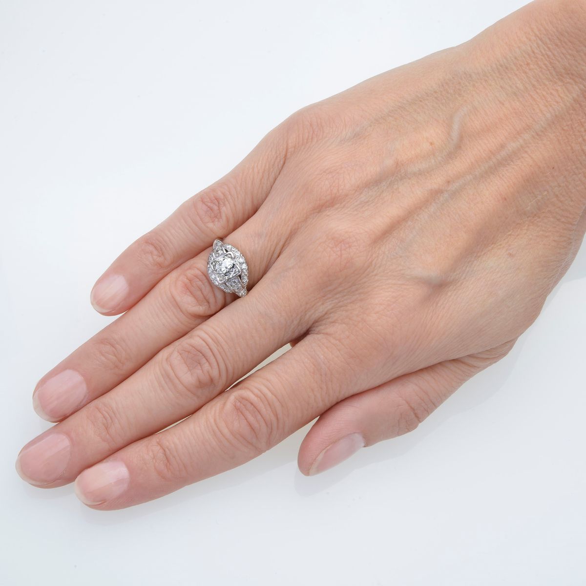 Anello in platino e diamanti