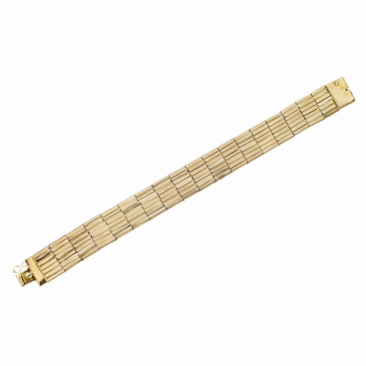 Bracciale con barrette rettangolari in oro giallo 18 kt