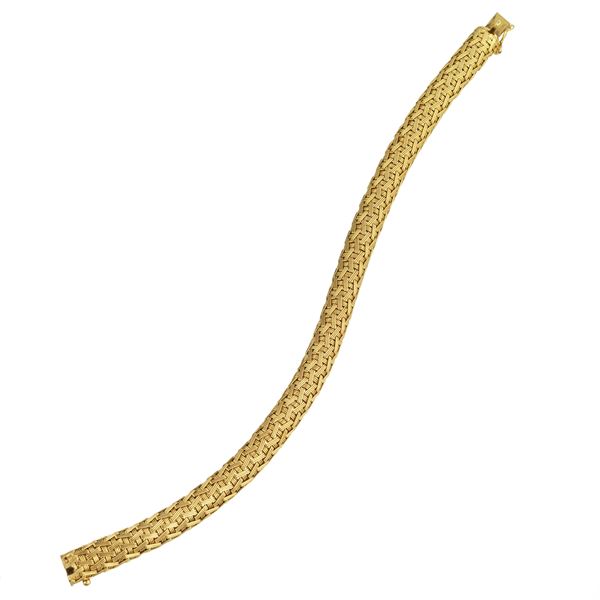 18 kt yellow gold tubular bracelet
