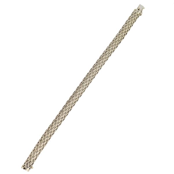 18 kt white gold tubular bracelet
