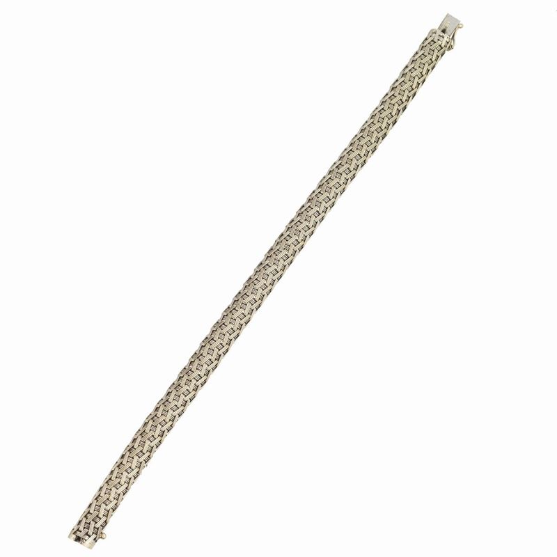 Bracciale tubolare in oro bianco 18 kt