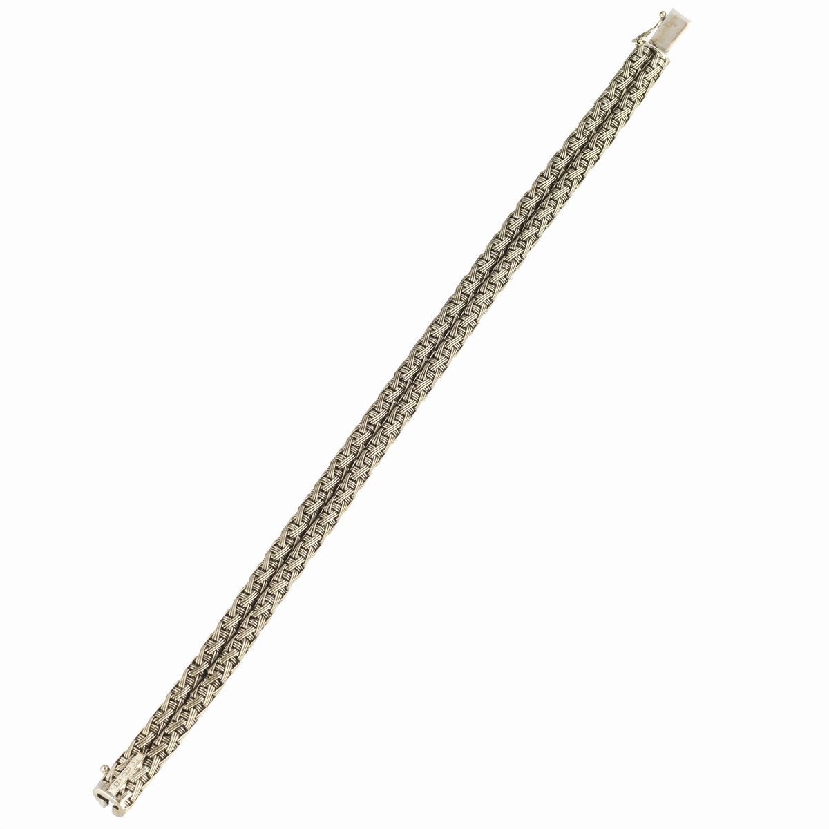 Bracciale tubolare in oro bianco 18 kt