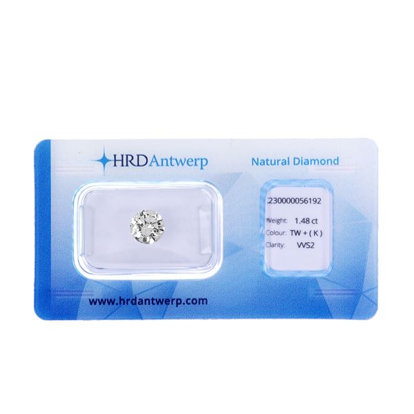 Brilliant cut diamond of 1.48 ct in blister