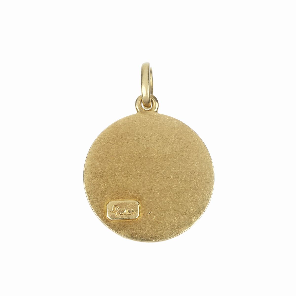 Pomellato - Medaglietta Pendente Cagnolino in Oro Giallo, Oro Bianco 18 Kt e Diamanti