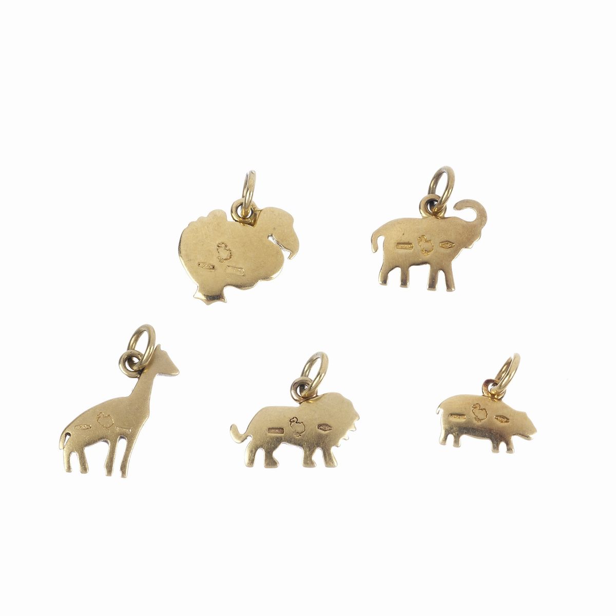 Pomellato - Cinque Pendenti Animalier in Oro Giallo 18 Kt Dodo