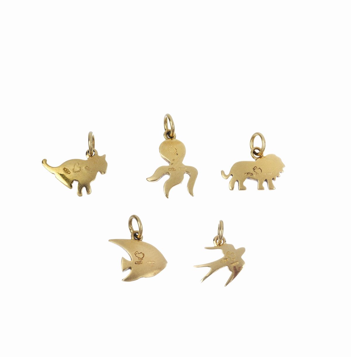 Pomellato - Cinque Pendenti Animalier in Oro Giallo 18 Kt Dodo