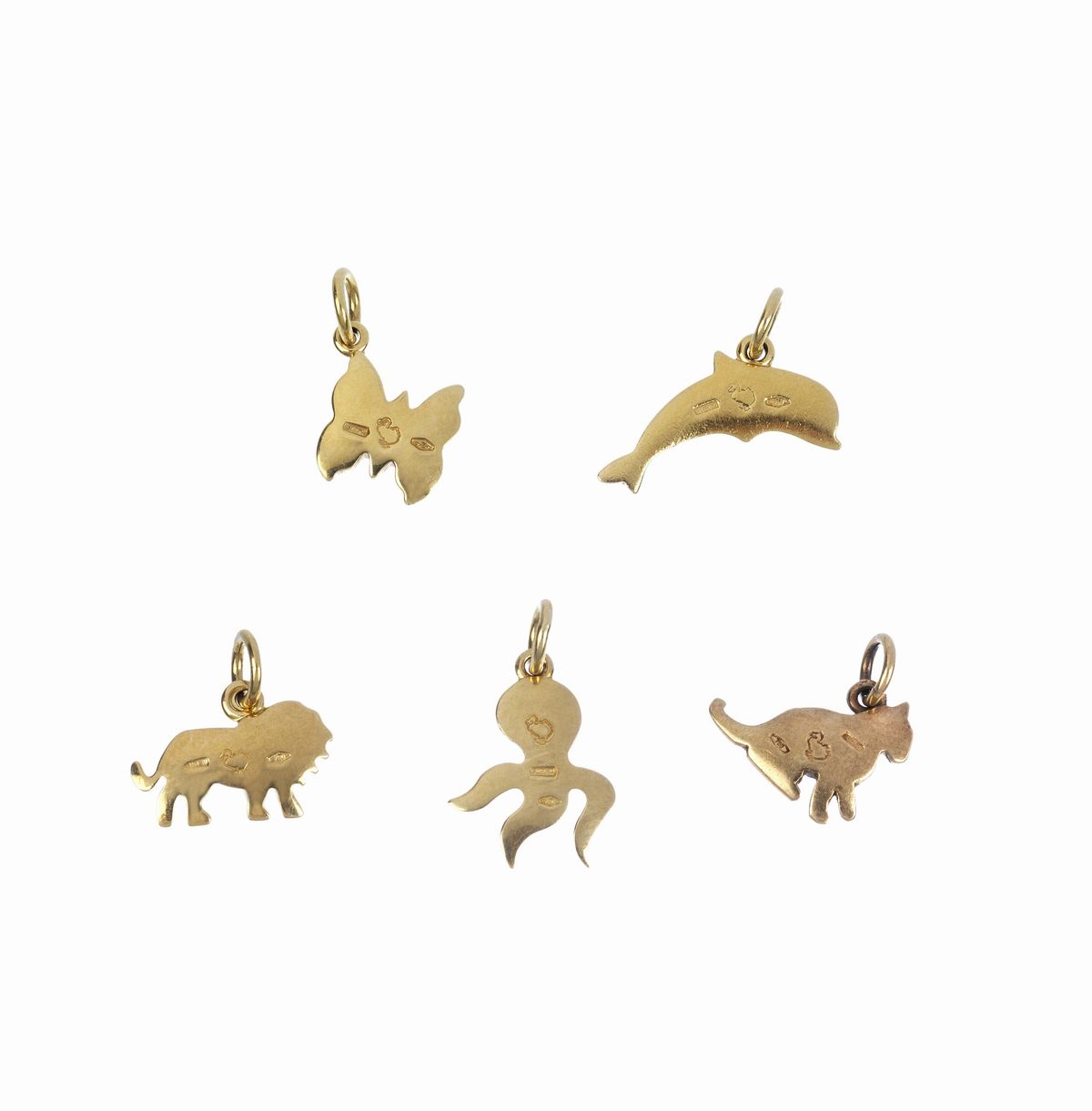 Pomellato - Cinque Pendenti Animalier in Oro Giallo 18 Kt Dodo