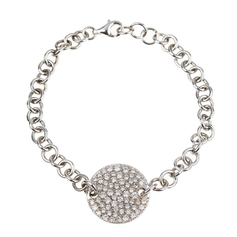 Braccialetto in oro bianco 18 kt e pavè di brillanti