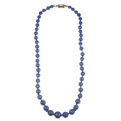 Collana in Lapislazzuli Degradè, Oro Giallo 18 Kt e Smalti Policromi
