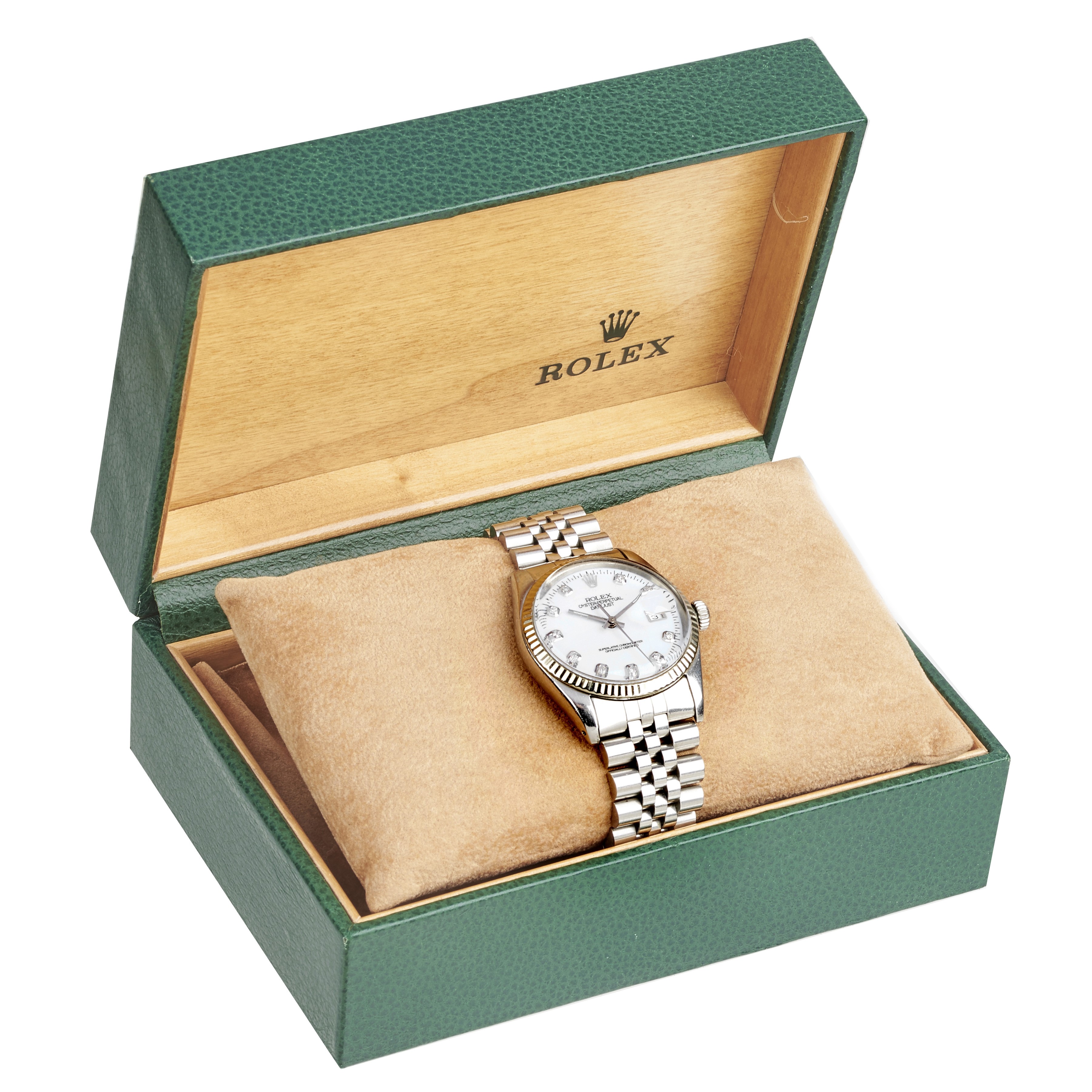 Orologio da polso in acciaio, quadrante madreperla e diamanti Date Just Oyster Perpetual Ref. 160...