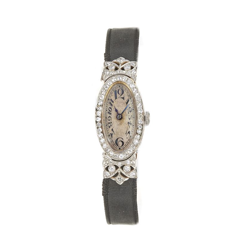 Orologio da signora in oro giallo, oro bianco 18 kt e diamanti