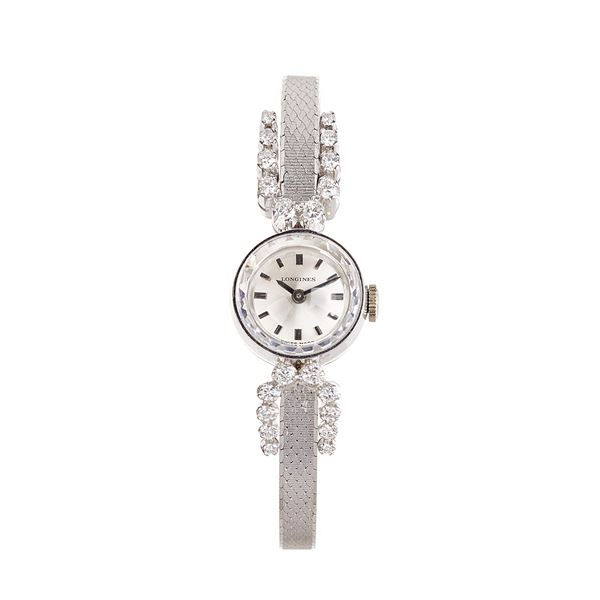 LONGINES - Lady's watch in 18 kt white gold and diamonds