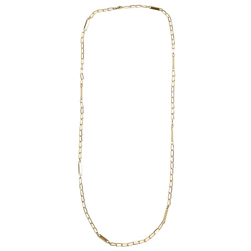 Lunga Catena a Maglie Intrecciate in Oro Giallo 18 Kt