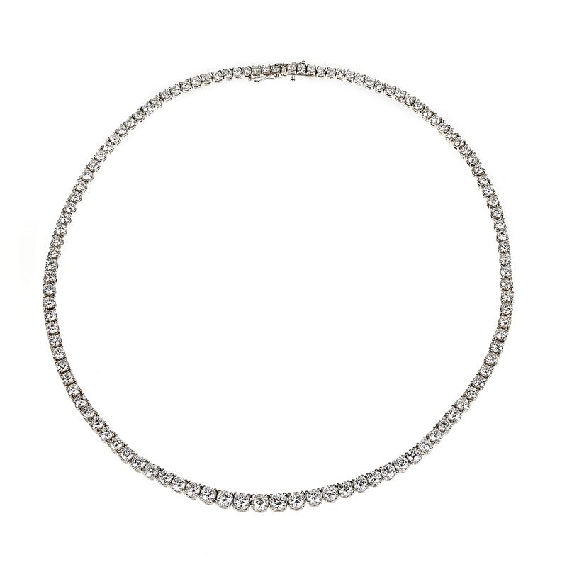 Importante collier tennis in oro bianco 18 kt e diamanti